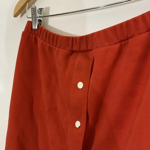 Red White Button Retro Button Front Mini Skirt Waist 26” Elastic Waist - Picture 6 of 8